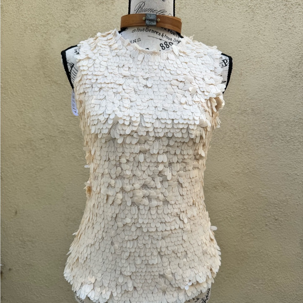 H&M Cream Textured Tank Top